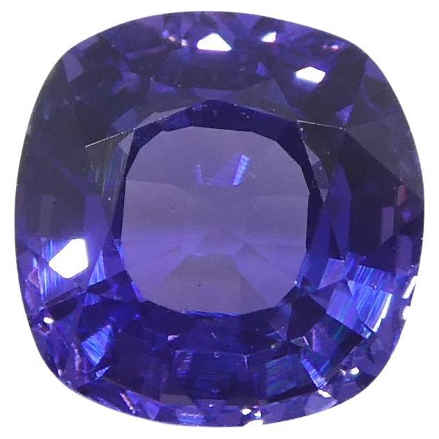 1.01ct Square Cushion Purple Sapphire from Madagascar Unheated For Sale