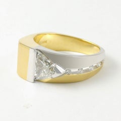 1.01 Carat Triangle Diamond Designer Ring 18K One-of-a-Kind Custom Casual Wear