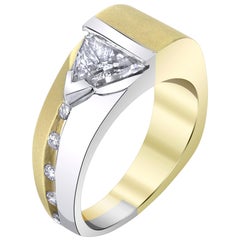 1.01 Carat Triangle Diamond Designer Ring 18K One-of-a-Kind Custom Casual Wear