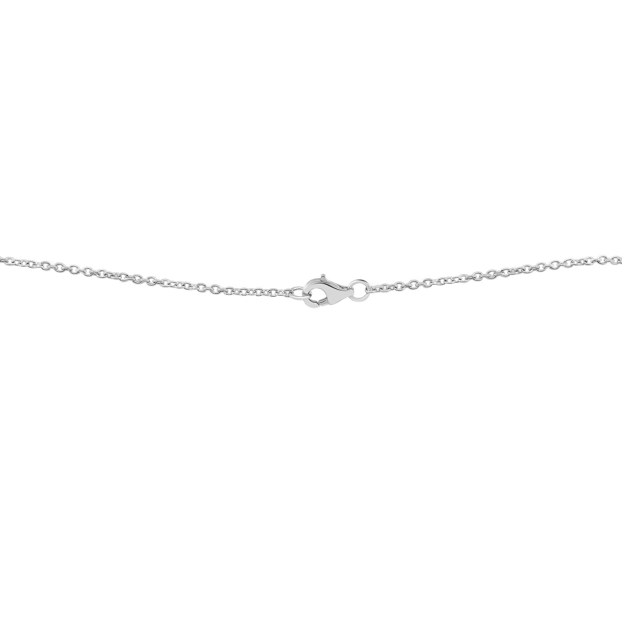 Women's 1.01Cttw Pave Set Round Cut Diamond Flower Pendant Necklace 18K White Gold For Sale