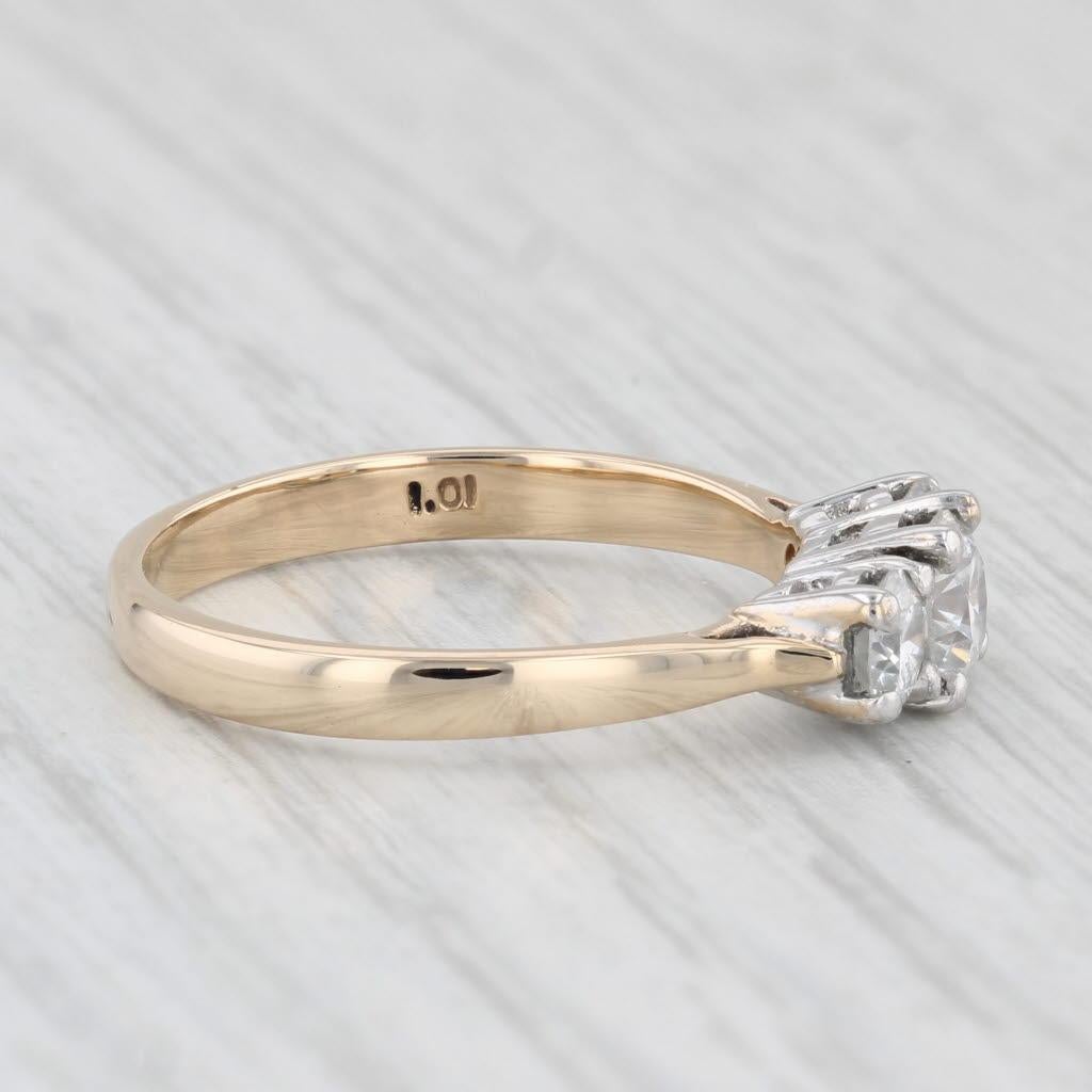 Women's 1.01ctw 3-Stone Round Diamond Engagement Ring 14k Gold Size 7.75 IGI Card