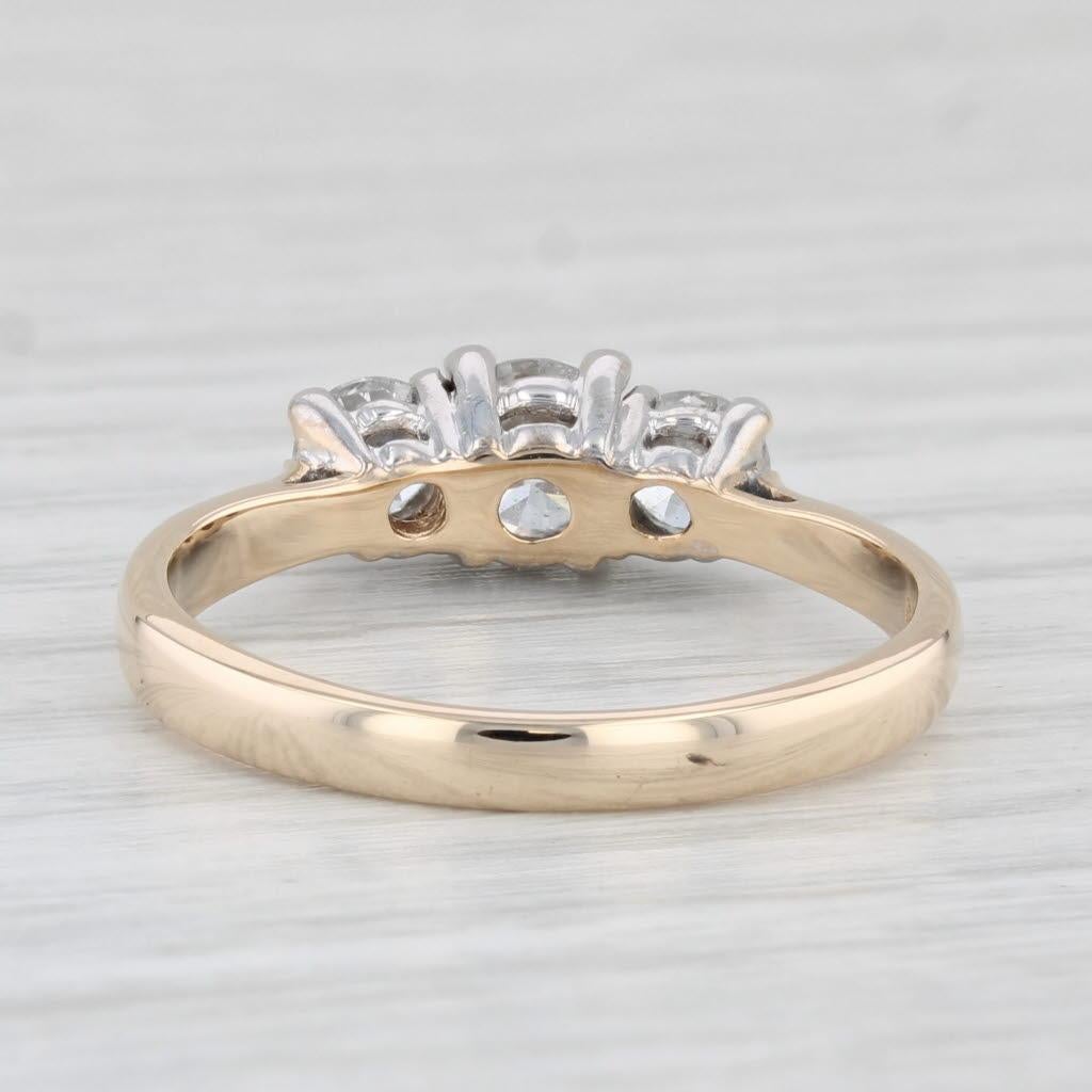 1.01ctw 3-Stone Round Diamond Engagement Ring 14k Gold Size 7.75 IGI Card 2