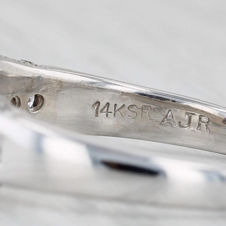 1.01ctw Diamond 3-Stone Engagement Ring 14k White Gold Size 8.75 For Sale 2