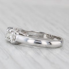 1.01ctw Princess Diamond 3-Stone Engagement Ring 14k White Gold Size 6.25