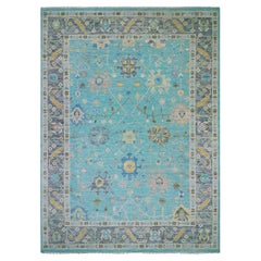 10'1 "x13'10" Bleu sarcelle Oushak Tissé et Design/One Rugs en laine noués à la main