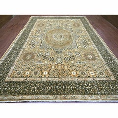 10'1"x13'6" Brown 14th Century Mamluk Dynasty Pattern Hand Knotted Pure Wool Rug