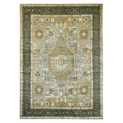 10'1"x13'6" Brown 14th Century Mamluk Dynasty Pattern Hand Knotted Pure Wool Rug
