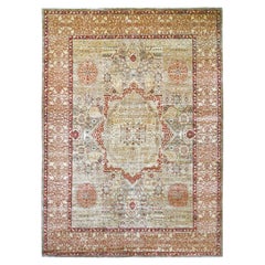 10'1"x13'7" Brown 14th Century Mamluk Dynasty Pattern Hand Knotted Pure Wool Rug