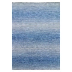 10'1 "x14' Blu annodato a mano Chiaroscuro Collection'S Tappeto orientale in pura lana