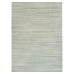 10
1 "x14
 Old Wood Weißer handgewebter einfarbiger moderner Design-Teppich aus ungefärbter Wolle