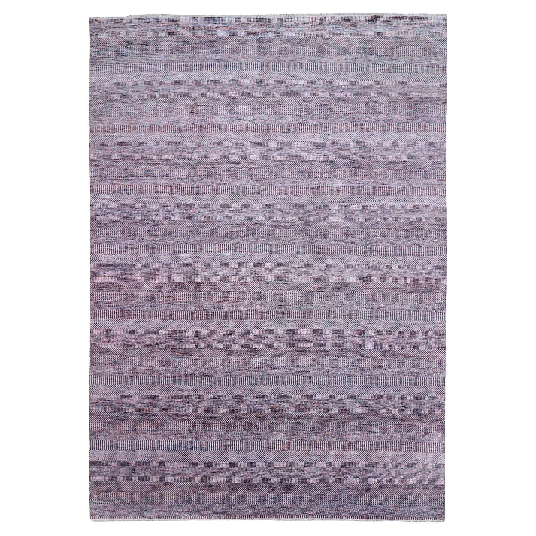 10'1"x14' Terracotta Red Wool and Silk Hand Knotted Grass Design Gabbeh Rug For Sale
