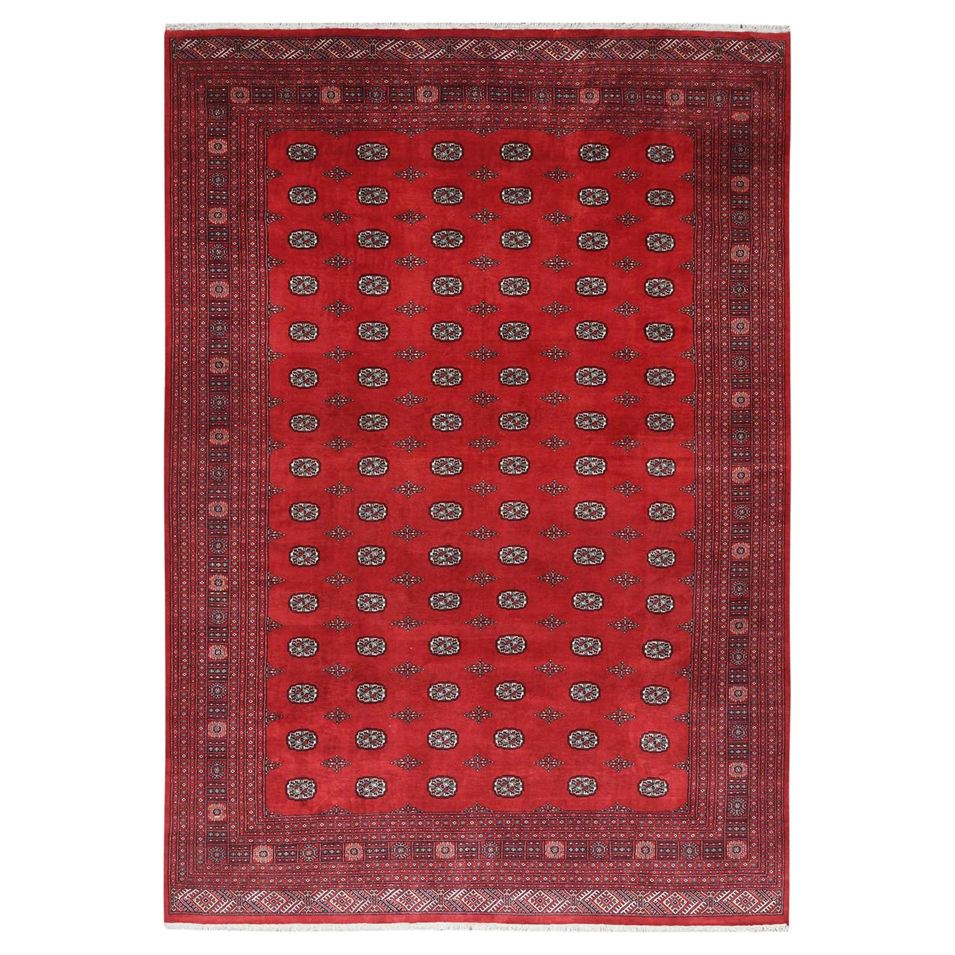 10'1"x14'7" Rich Red Princess Bokara Extra Soft Wool Hand Knotted Oriental Rug