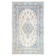 10
1"x16
9" Ivory Vintage Persian Kerman Hand Knotted Soft Wool Oriental Rug