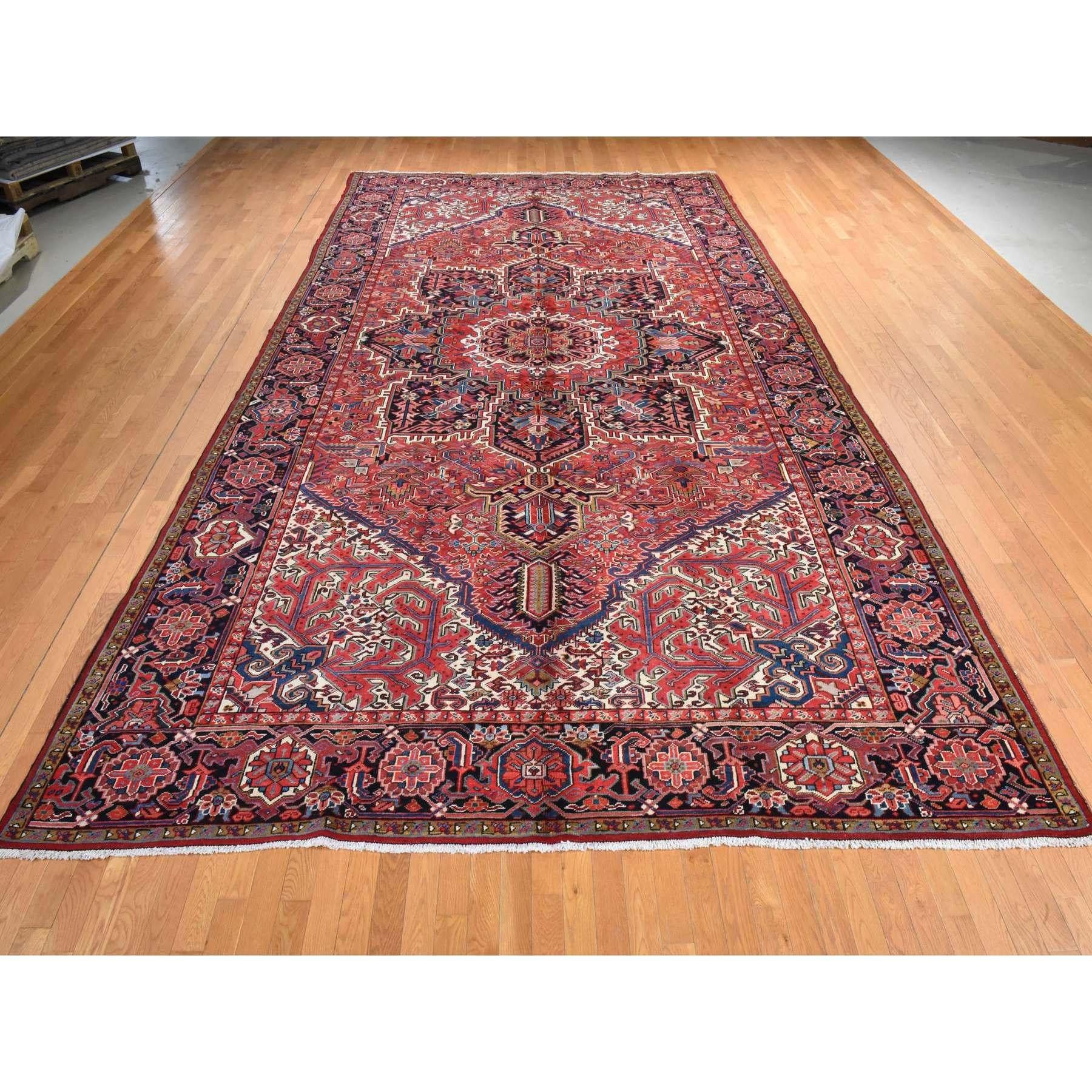 Chili Red, Vintage Persian Heriz, Long and Narrow, Odd and Rare Size, Clean, Soft, Full Pile, 100% Wool, Hand Knotted, Oriental Rug
Primary materials: Wool
Latex: No Pile 
height: 0.25 Inches
Style: Traditional
Primary color: Red
Secondary colors: