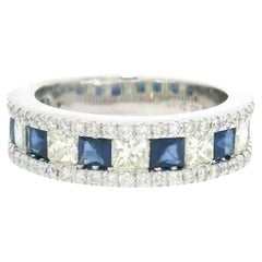 1.02 Carat Blue Sapphire Diamond Ring