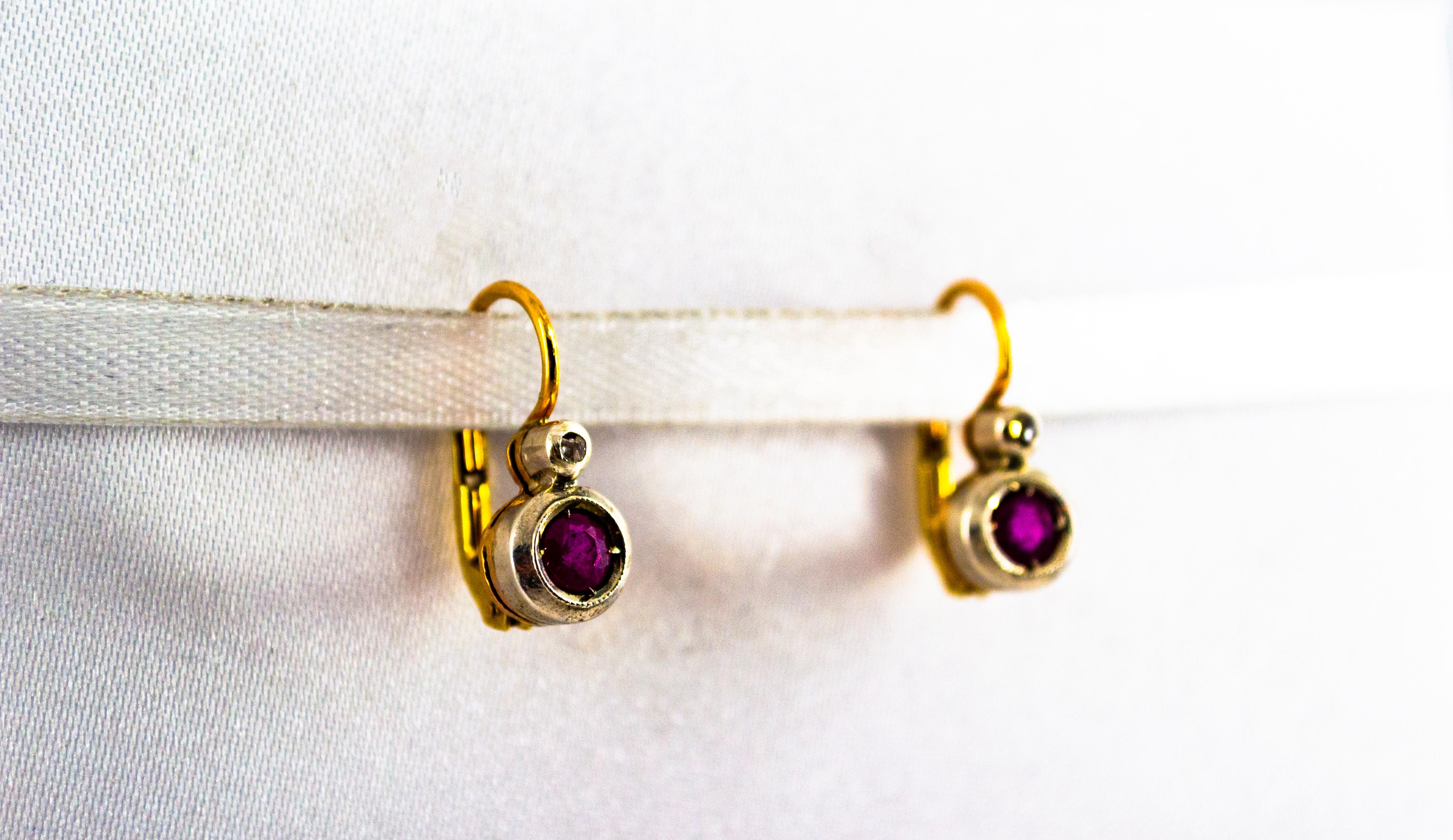1.02 Carat Blue Sapphire White Diamond Yellow Gold Lever-Back Dangle Earrings For Sale 7