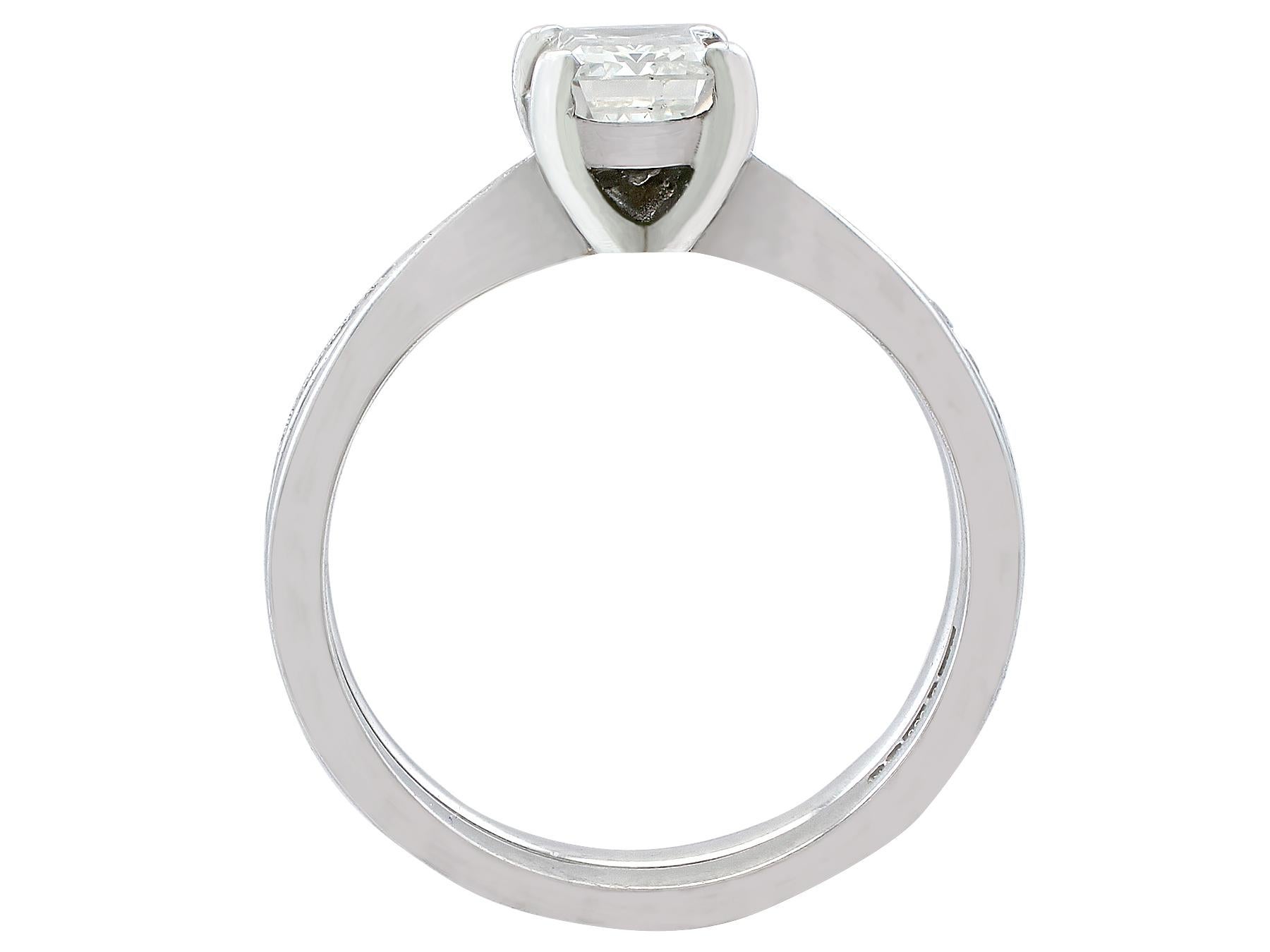 1.02 Carat Diamond and Platinum Solitaire and Half-Eternity Ring 1