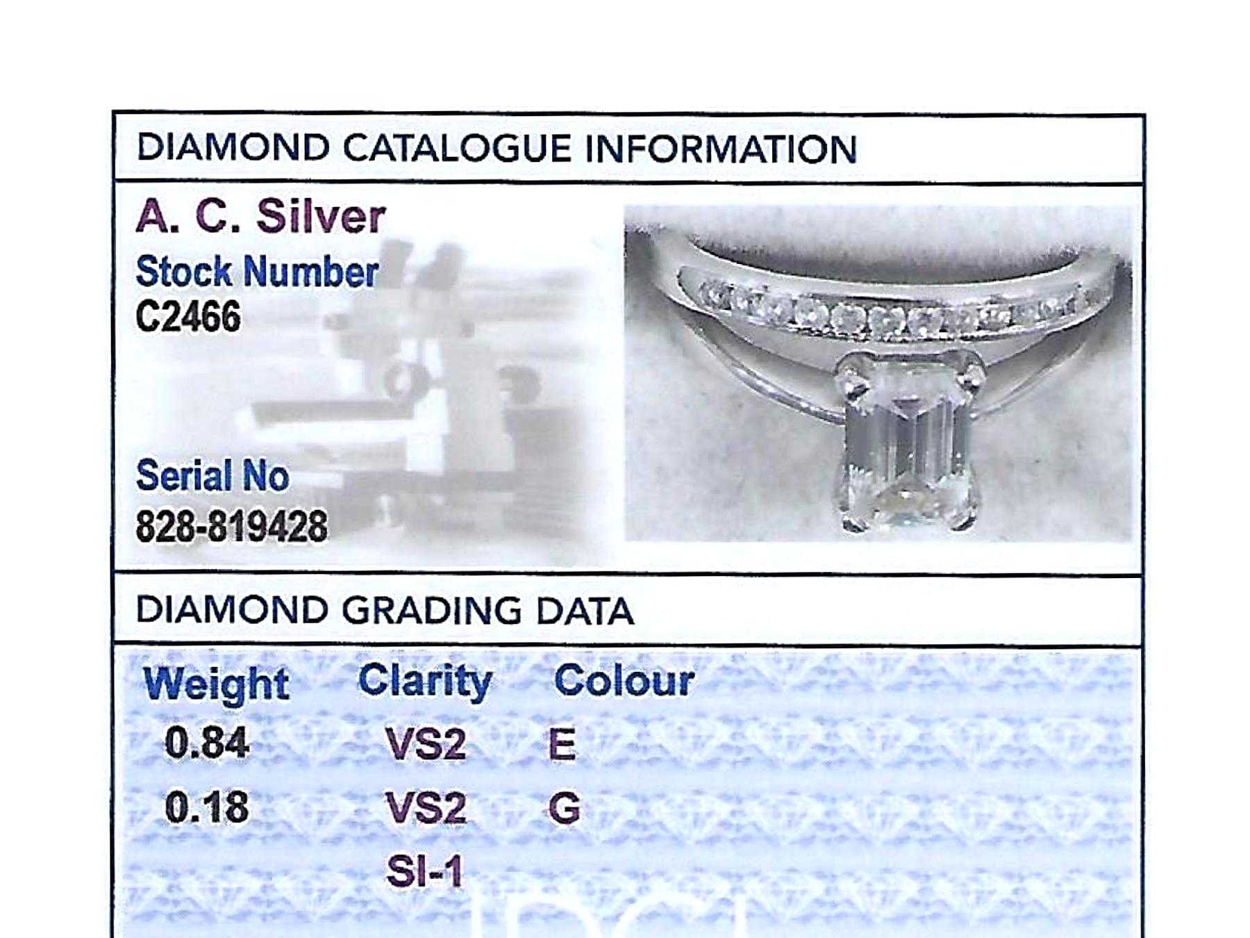 1.02 Carat Diamond and Platinum Solitaire and Half-Eternity Ring 2