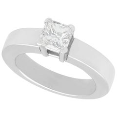 1.02 Carat Diamond and White Gold Solitaire Ring