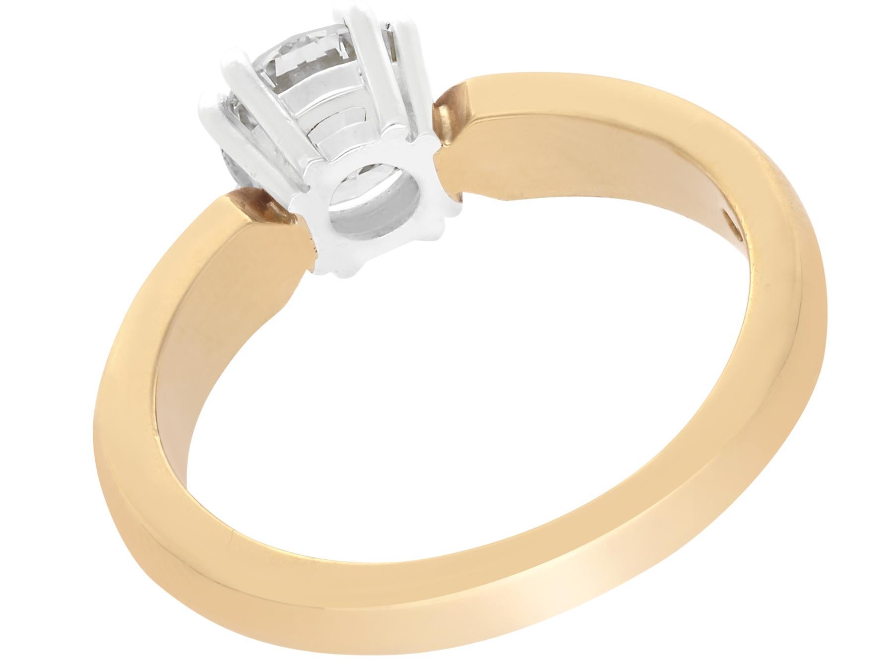 1.02 Karat Diamant und Gelbgold Solitär-Ring im Zustand „Hervorragend“ im Angebot in Jesmond, Newcastle Upon Tyne