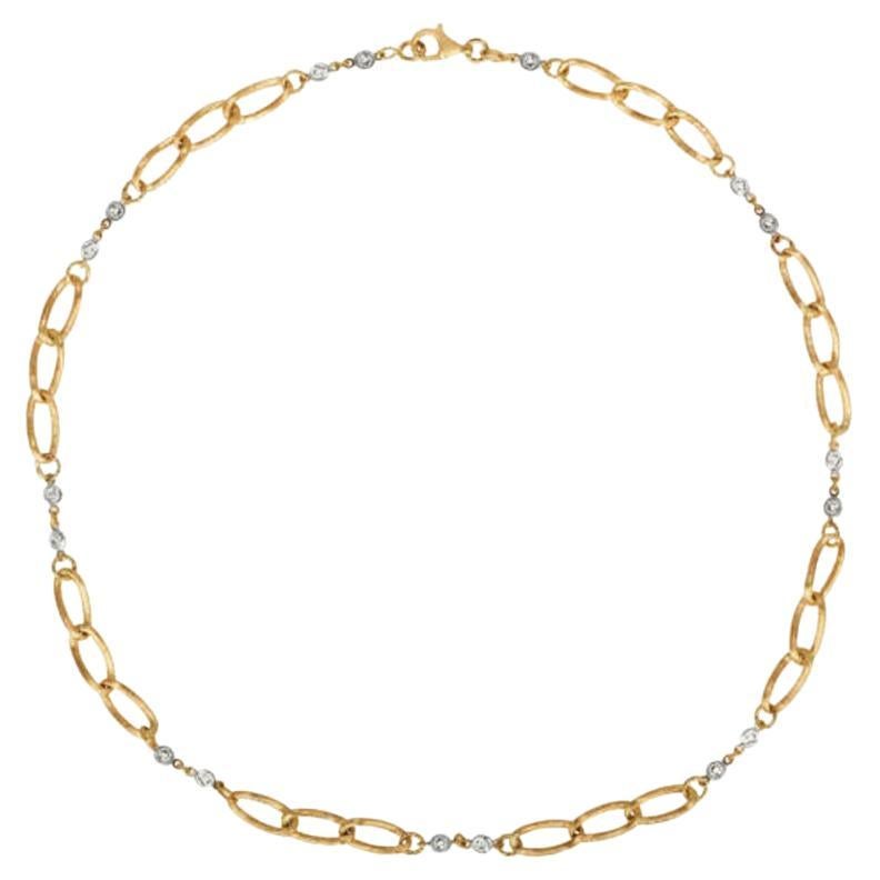 1.02 Carat Diamond Chain Style Necklace G SI 14k Yellow Gold For Sale