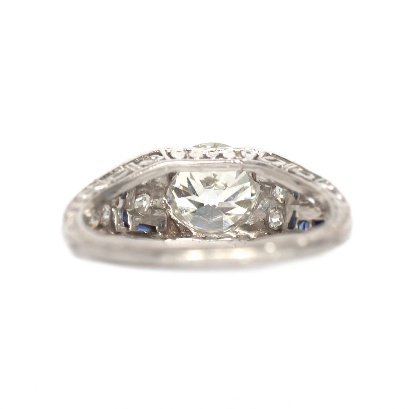 1.02 Carat Diamond Platinum Engagement Ring In Good Condition For Sale In Atlanta, GA