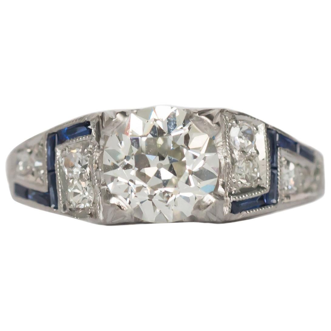 1.02 Carat Diamond Platinum Engagement Ring For Sale