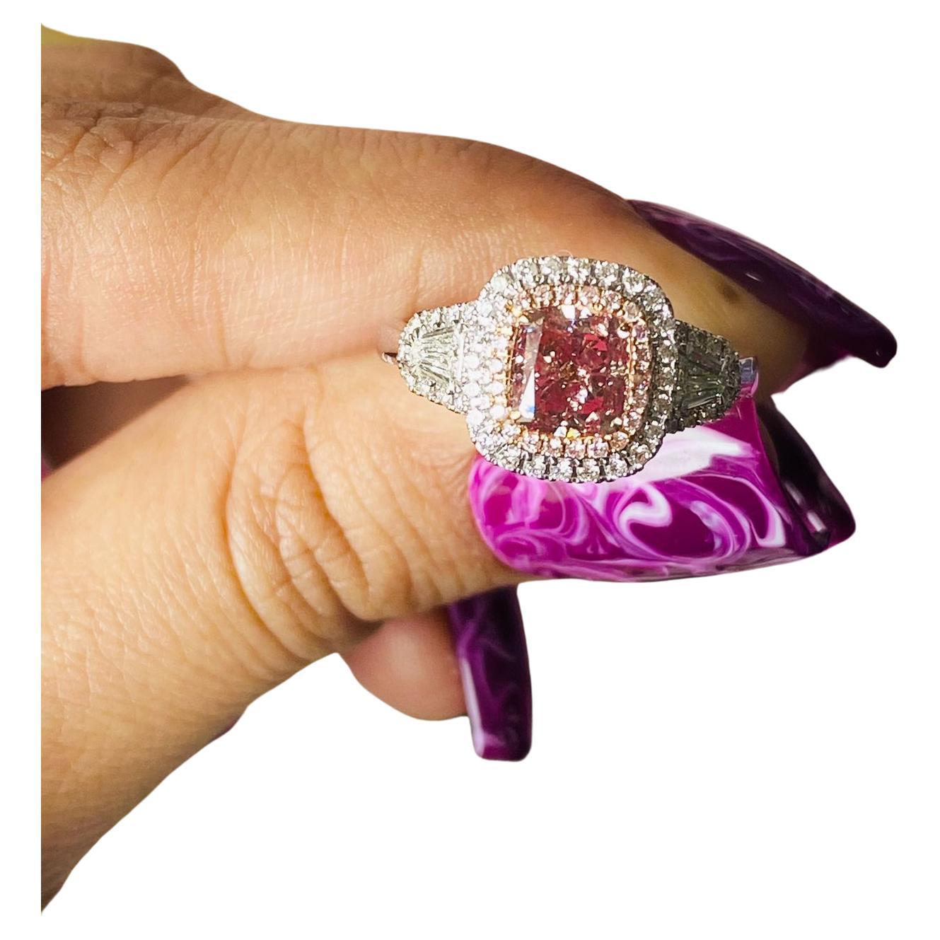1,02 Karat Fancy Brown Pink Diamond Ring I1 Reinheit GIA zertifiziert