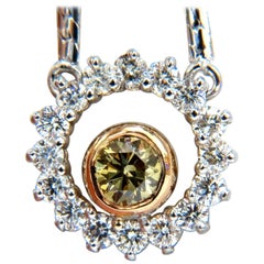 1.02 Carat Fancy Color Natural Yellow Brown Diamond Circle Eternity Necklace*