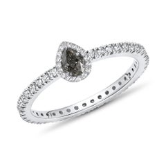 1.02 carat Fancy Gray Diamond Pear shape White Gold 18K Ring