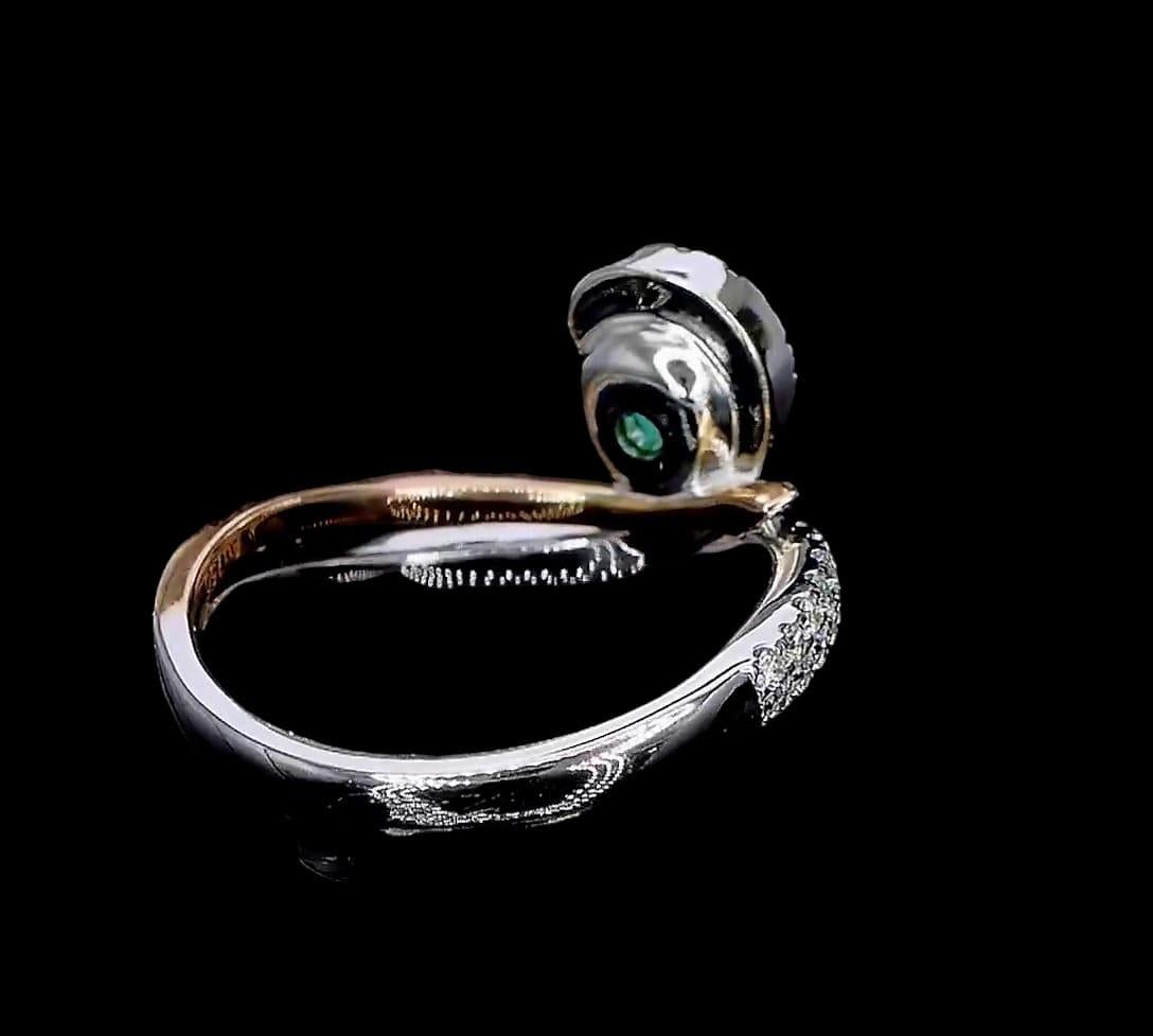 Pear Cut 1.02 Carat Fancy Green Diamond Ring SI Clarity AGL Certified For Sale