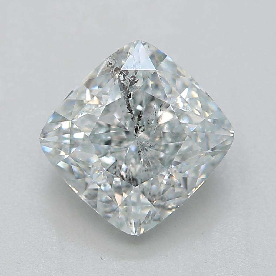1.02-CARAT, FANCY LIGHT GRAY GREEN, Cushion, I1-CLARITY, GIA , SKU-7760 In New Condition For Sale In Kowloon, HK