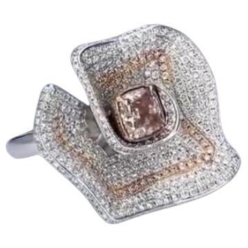 1.02 Carat Fancy Pink Diamond Ring SI Clarity AGL Certified For Sale