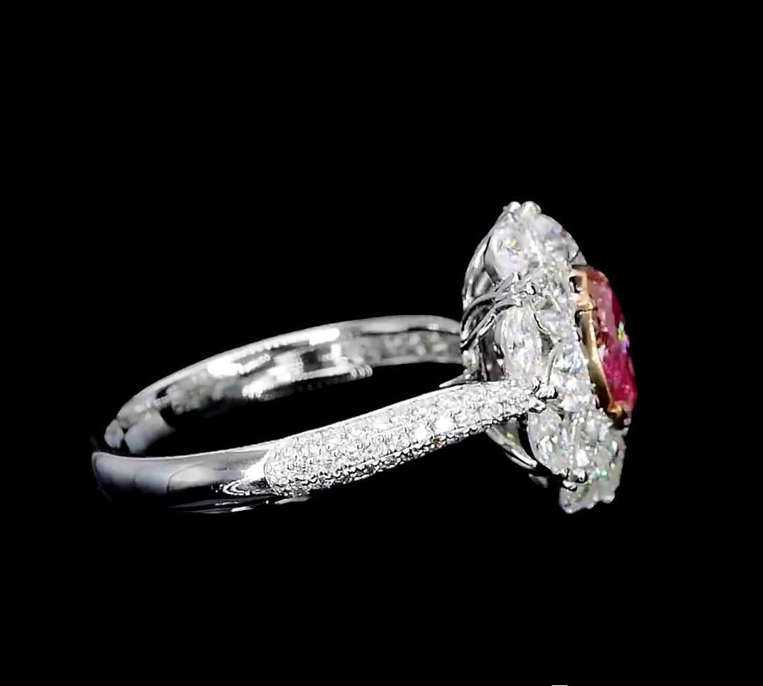 Oval Cut 1.02 Carat Fancy Pink Diamond Ring VS Clarity AGL Certified