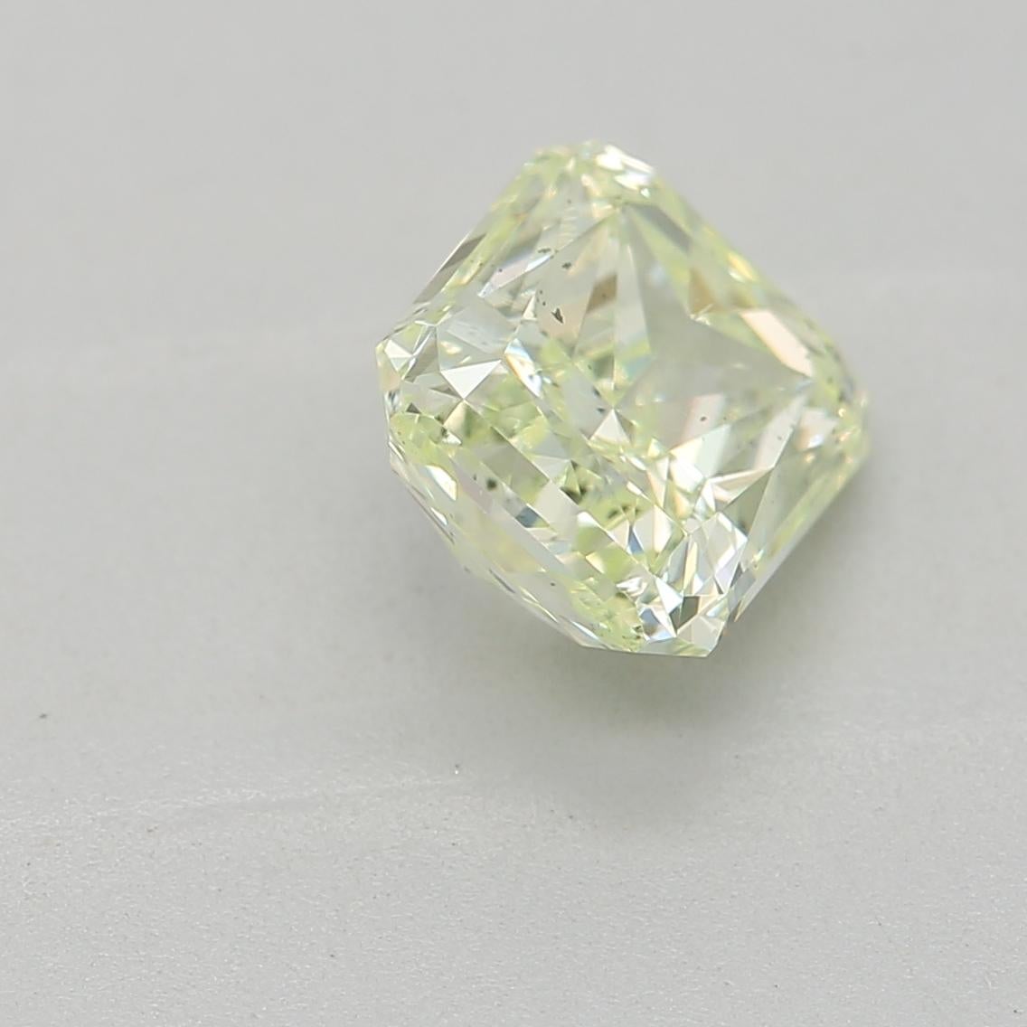 1.02-CARAT, FANCY YELLOW GREEN, Radiant, SI2-CLARITY, GIA , SKU-7549 In New Condition For Sale In Kowloon, HK