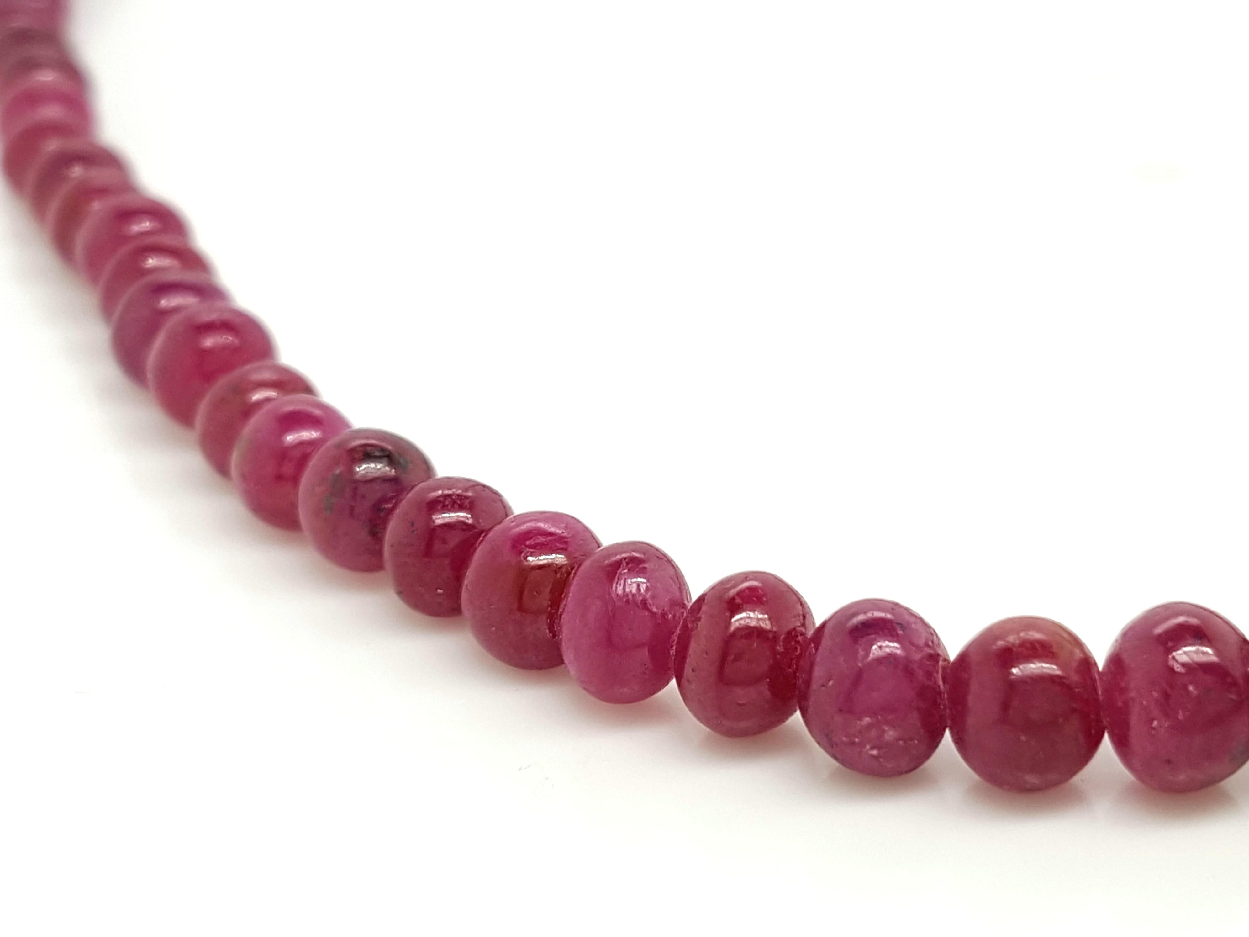 102 Carat Genuine Rondelle Ruby Beaded Necklace 1