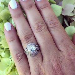 Bague en platine avec diamant certifié GIA de 1,02 carat