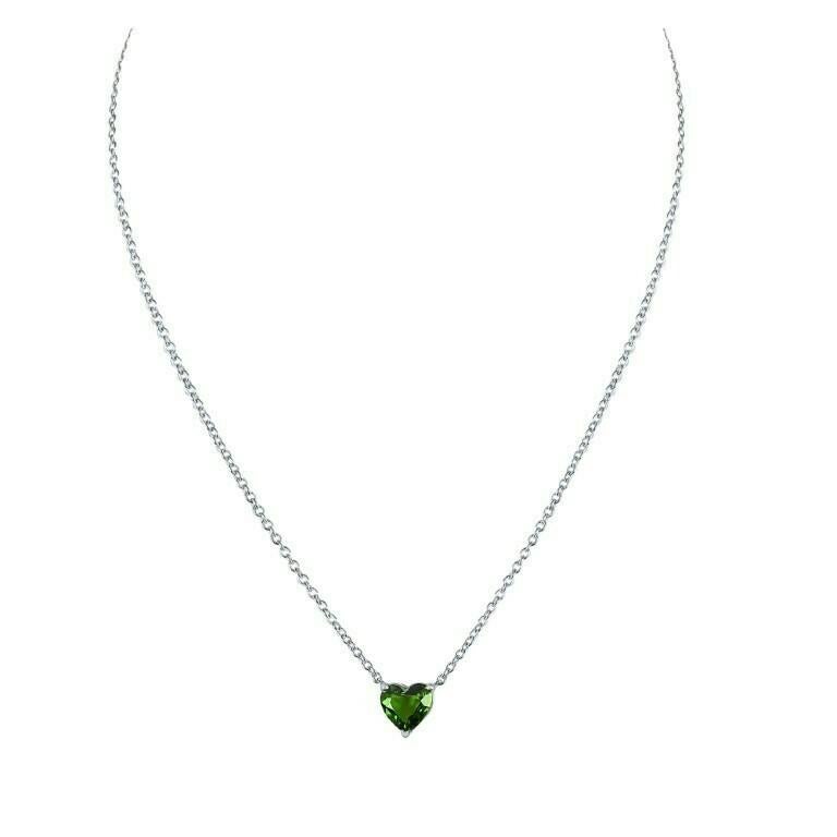 Cuore Collana con cuore in Greene & Greene verde da 1,02 carati in vendita