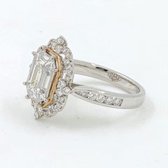 1.02 Carat Illusion Setting Diamonds Ring in 18K White Gold