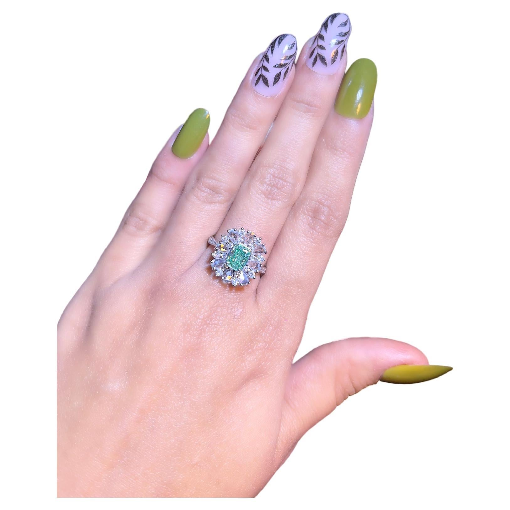 1.02 Carat Light Greenish Yellow Diamond Ring SI1 Clarity GIA Certified