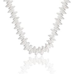 10.2 Carat Marquise Diamond Tennis Necklace 18 Karat White Gold Fine Jewelry