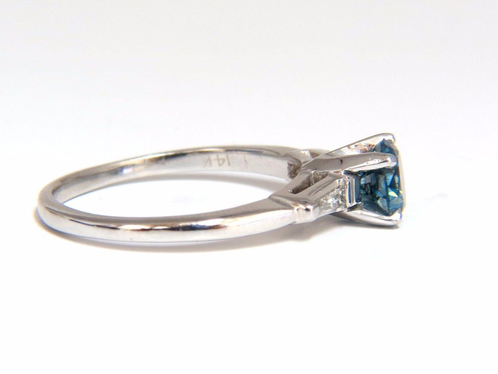 1.02 Carat Metallic Blue Diamond Ring 14 Karat In New Condition In New York, NY