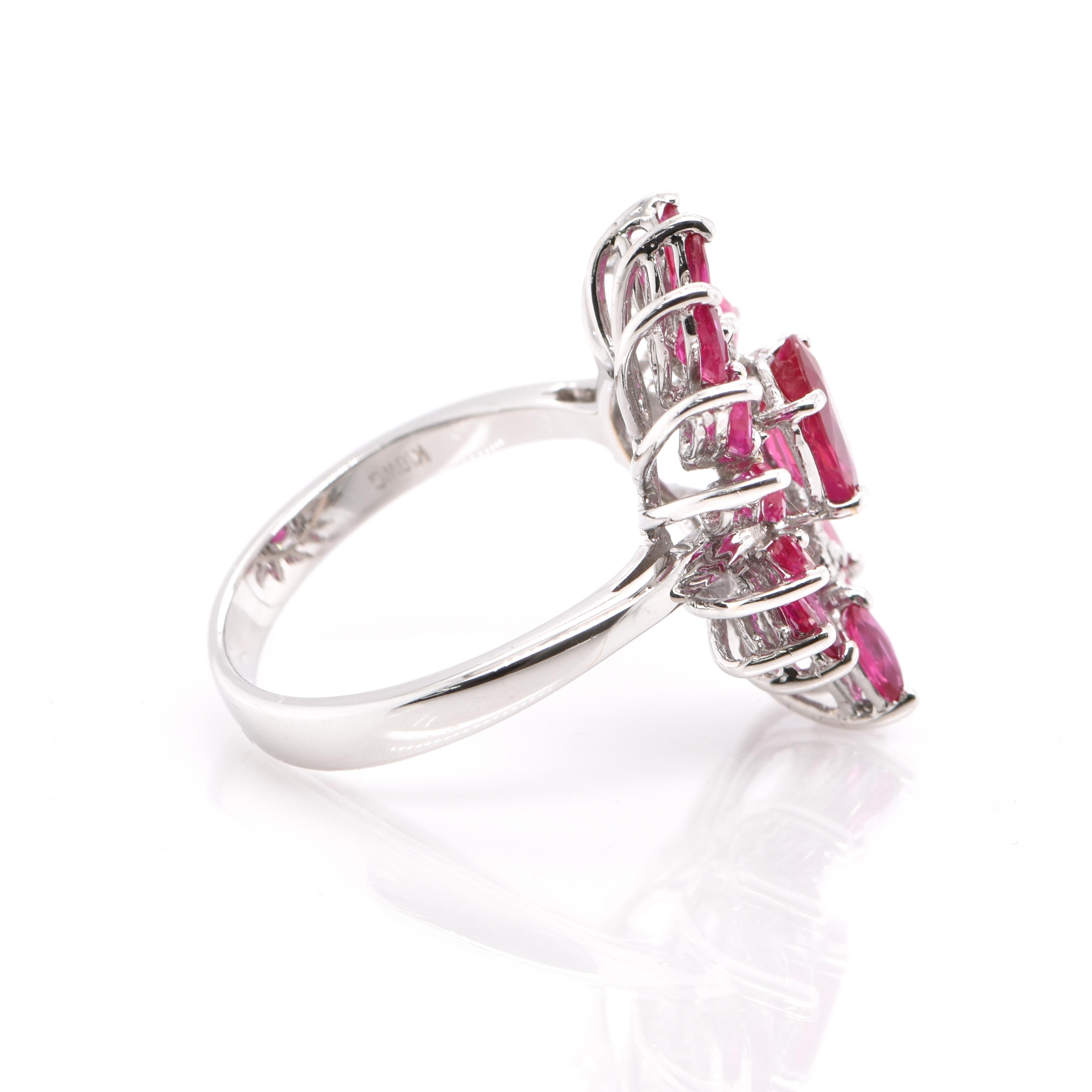 GIA Certified 1.02 Carat Natural Burmese Ruby Ring Set in 18 Karat White Gold In Excellent Condition In Tokyo, JP