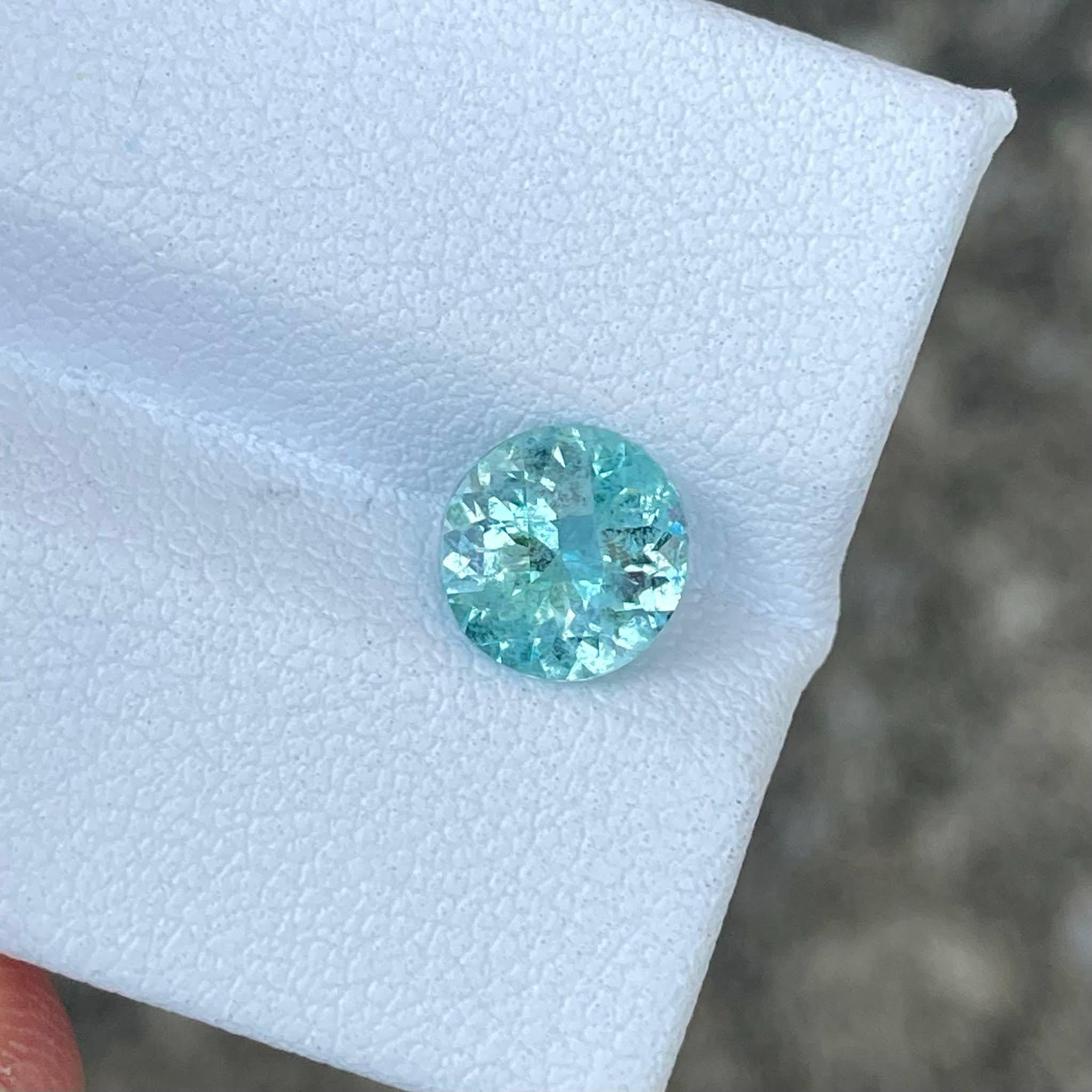 1,02 Karat Blauer Aquamarin Rund Geformt Natürlicher Afrikanischer Edelstein für Damen oder Herren im Angebot