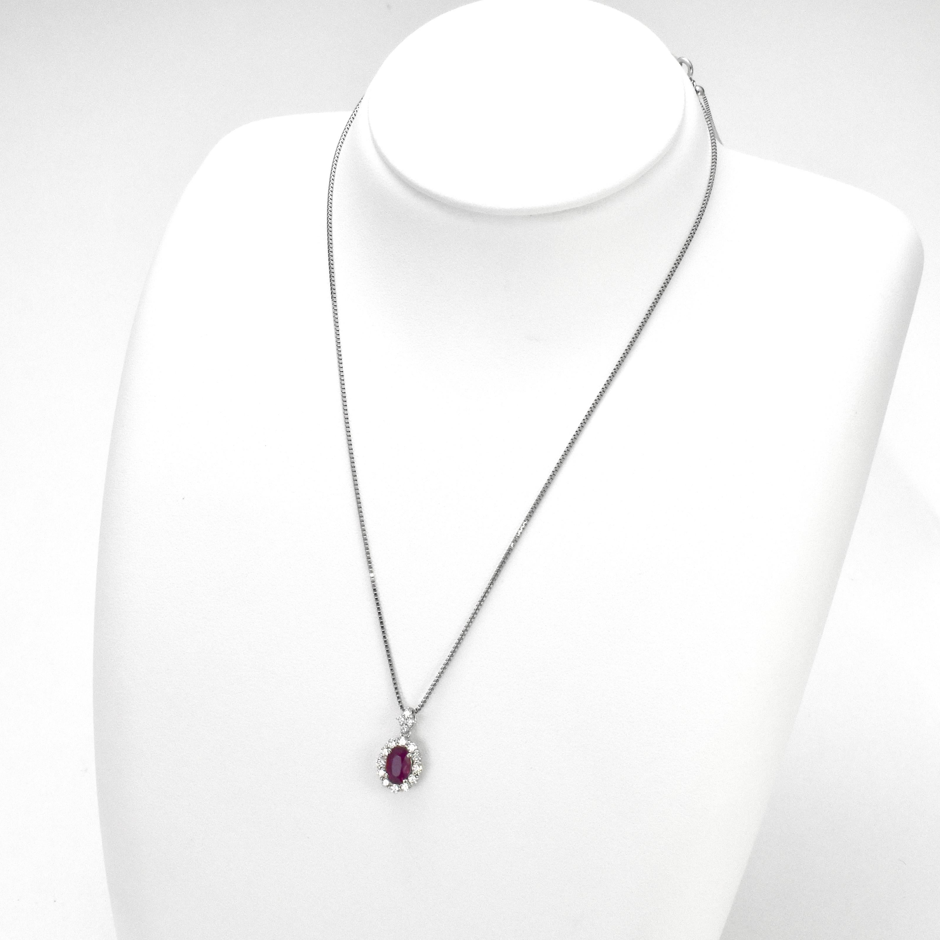Collar Colgante de Rubí Sangre de Paloma y Diamantes de 1,02 quilates naturales, sin tratar Moderno en venta