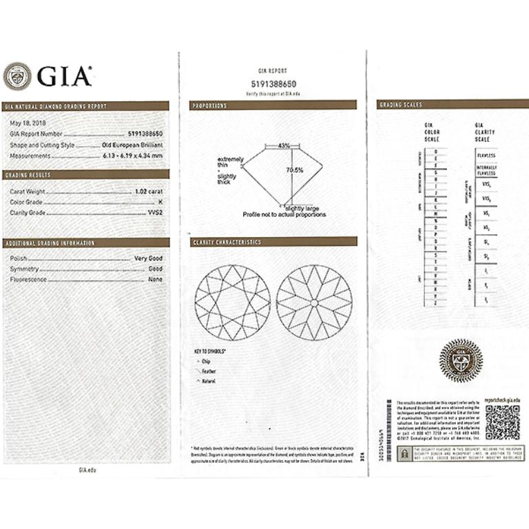 1,02 Karat Diamant-Smaragd-Verlobungsring mit alteuropäischem Schliff und Smaragd im Zustand „Hervorragend“ im Angebot in New York, NY