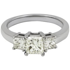 1.02 Carat Princess Cut Diamond Three-Stone Engagement Ring