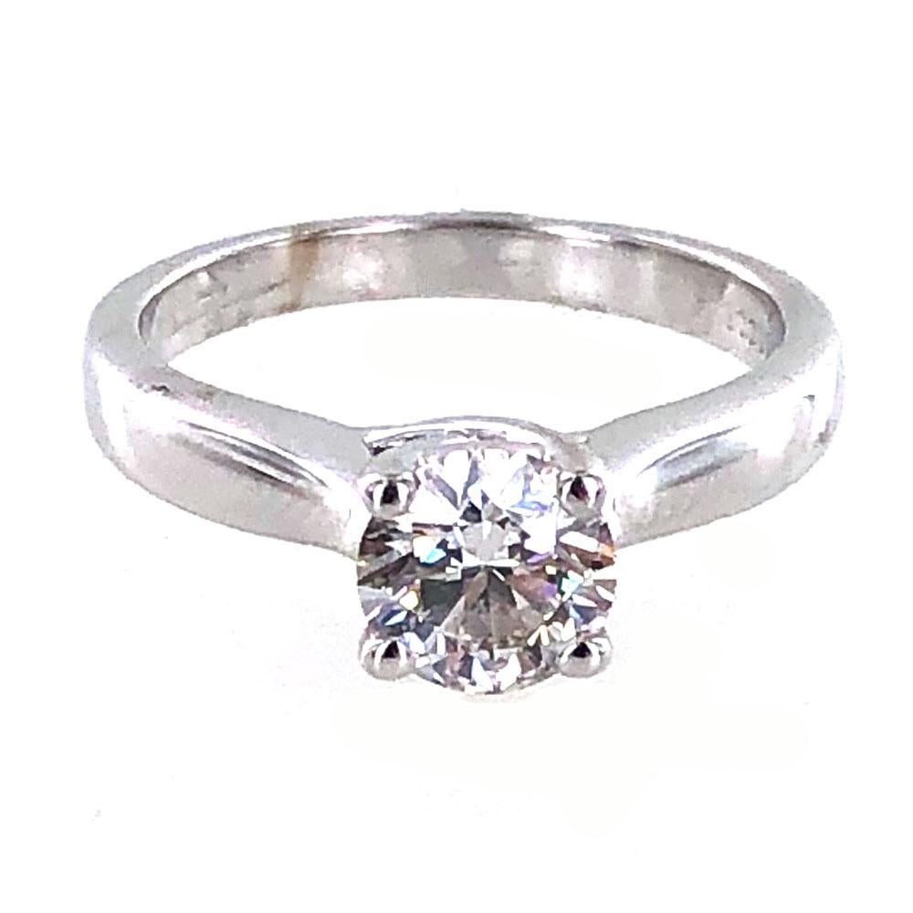 Modern 1.02 Carat Round Brilliant Cut Diamond Engagement Ring H/VS2 GIA