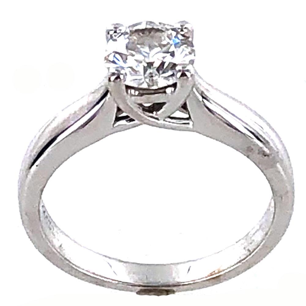 Round Cut 1.02 Carat Round Brilliant Cut Diamond Engagement Ring H/VS2 GIA