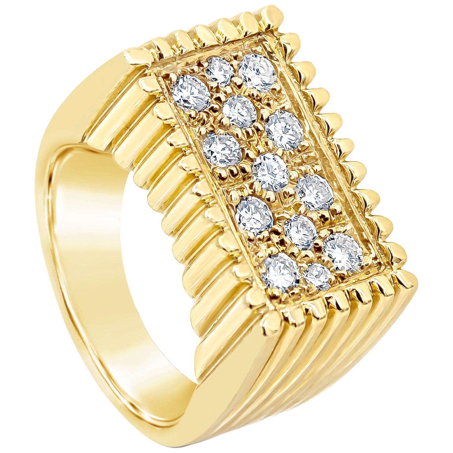 Roman Malakov 1.02 Carats Total Brilliant  Round Diamond Men's Fashion Ring For Sale